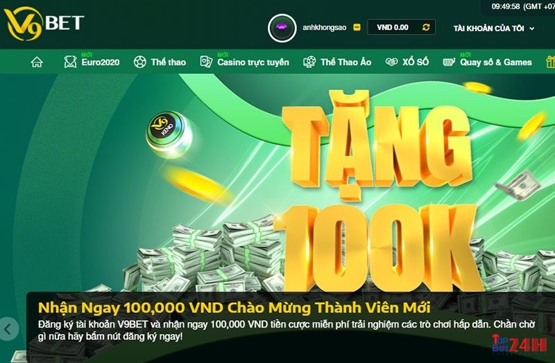 Nhà cái tặng tiền cược free đầy hấp dẫn V9bet