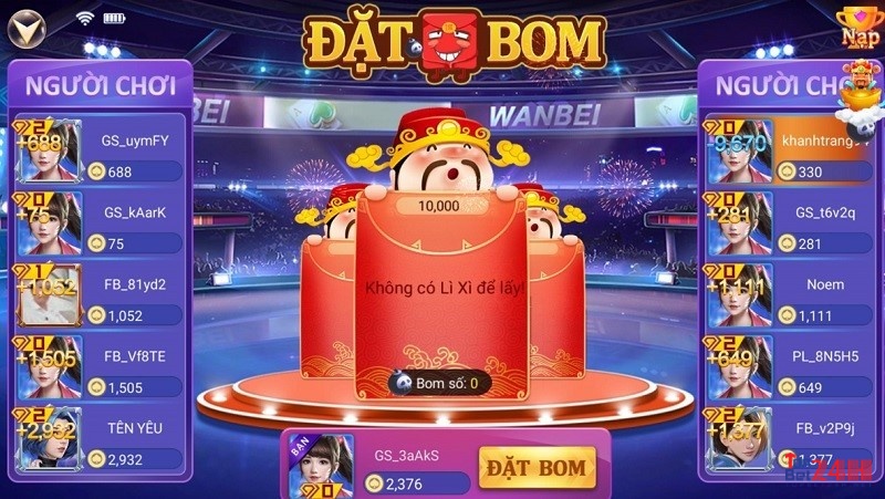 Game giải trí thú vị cùng bản game bom lì xì