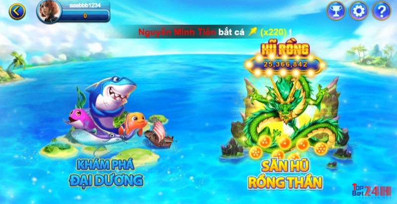 Đại dương bao la trong cổng game bắn cá