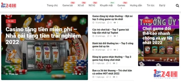 Giao diện chính game cá cược topbet