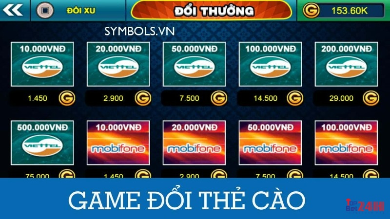 Bí kíp chơi game bài đổi thẻ điện thoại dễ trúng 