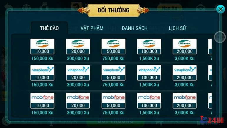 Game bài đổi thưởng cho ios - Hình thức đổi thưởng phổ biến