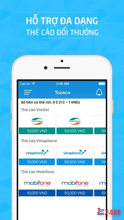 Việc đổi thưởng thẻ cào điện thoại tiện lợi ở Tozaco
