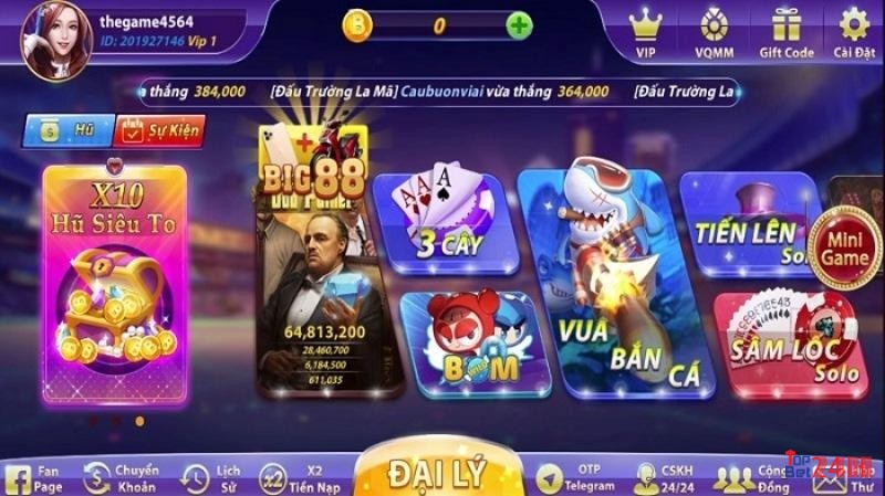 Giao diện của cổng trò chơi game hấp dẫn này