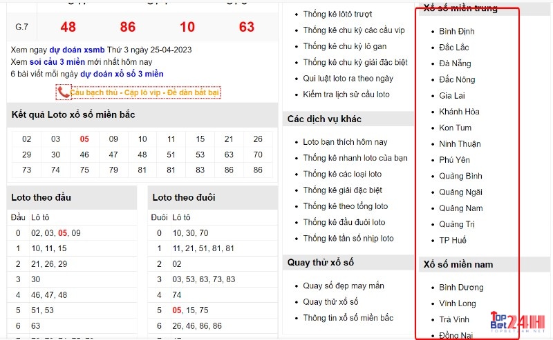 Kết quả Xổ số chi tiết theo từng tỉnh ở 3 vùng miền