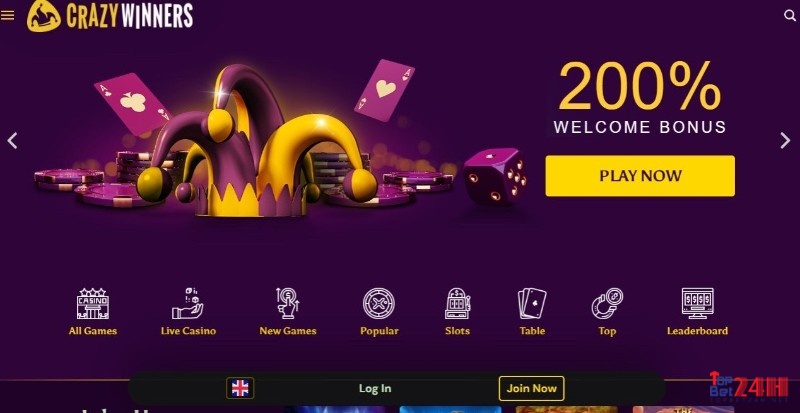 CRAZY WINNER thiết kế với giao điện đẹp mắt