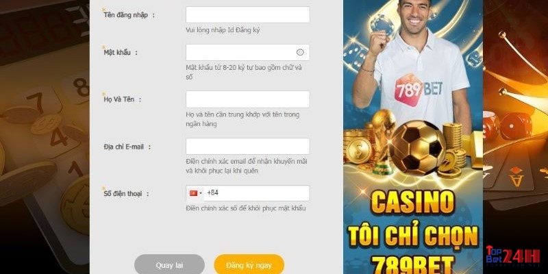 Cách đăng ký tài khoản tại nha cai 789bet rất đơn giản