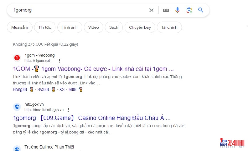 Mở trình duyệt sau đó gõ tìm kiếm và truy cập 1gomorg