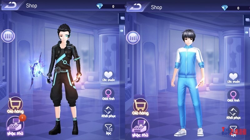 Nhân vật trong Au iDol SohaGame với thiết kế theo phong cách anime độc đáo