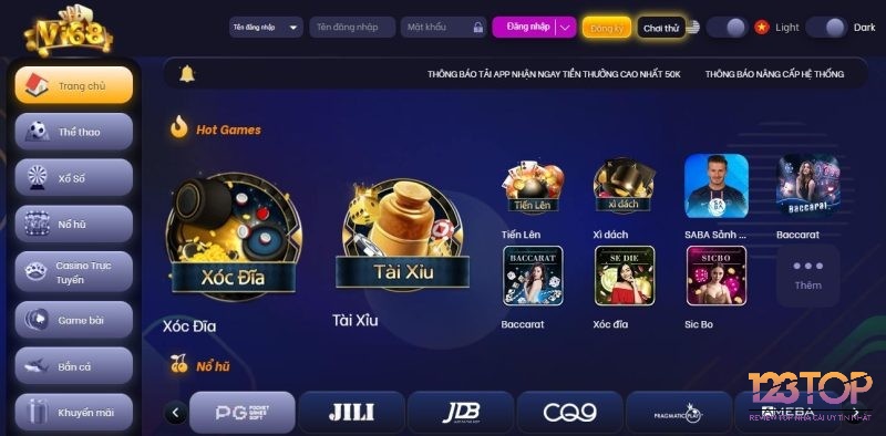 Game doi thuong moi nhat 2018 Vi68 giao diện đa dạng và chuyên nghiệp