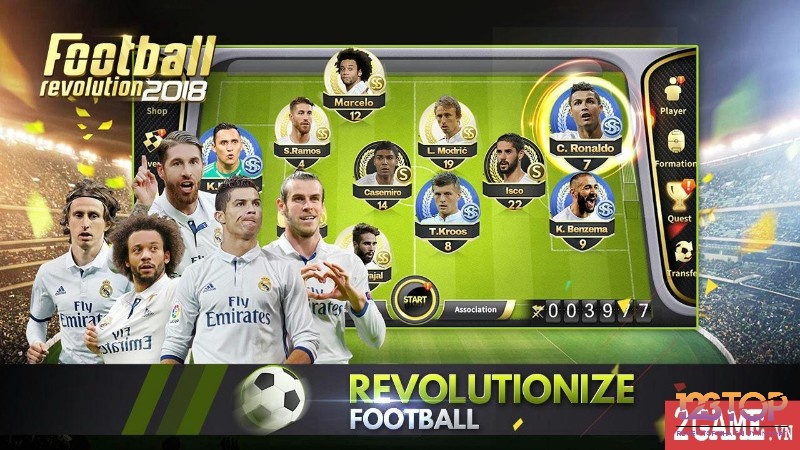 Game Football Revolution quy tụ những cầu thủ nổi tiếng giúp kiến tạo nên câu lạc bộ hùng mạnh và chiếm ưu thế