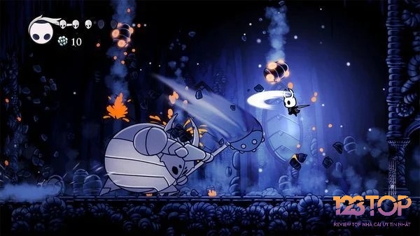 Phong cách đồ họa 2D vẽ tay độc đáo của Hollow Knight mang đến một vẻ đẹp u ám và đầy cuốn hút