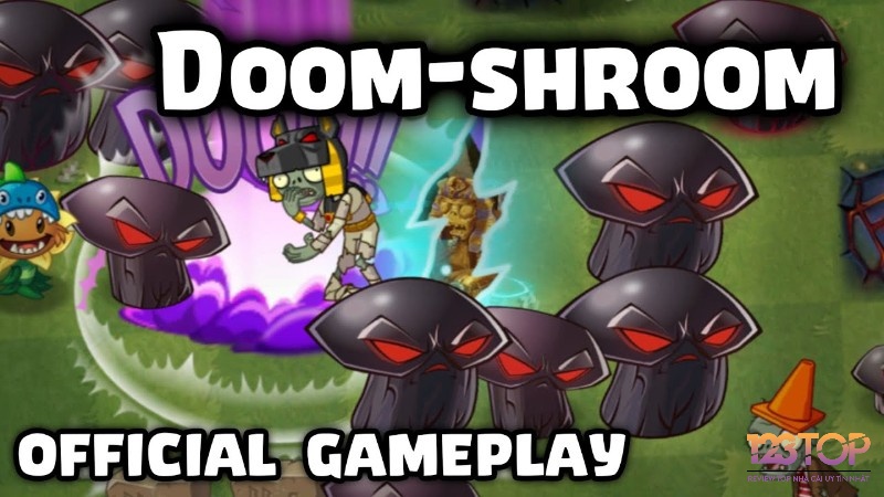Doom-shroom nổ mạnh tiêu diệt zombie