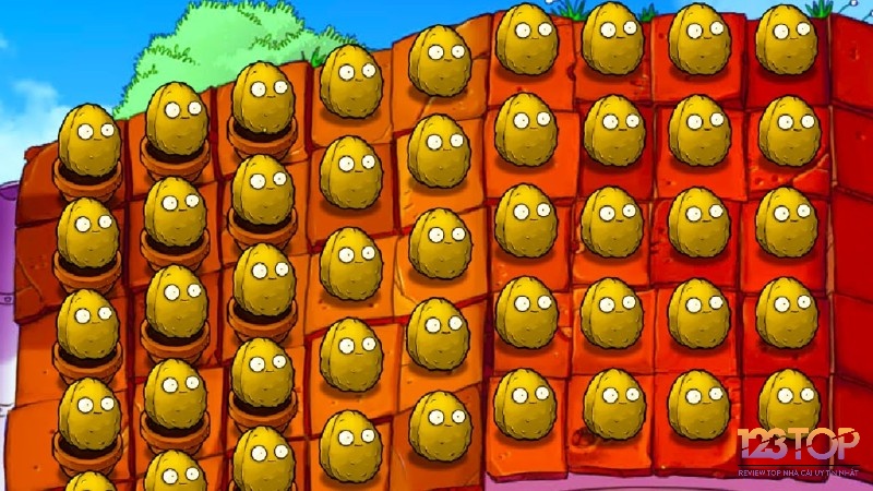 Wall-nut và Tall-nut chắn zombie bảo vệ cây sau