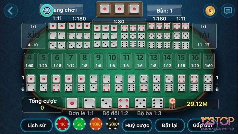 Các cửa cược phụ trong tài xỉu