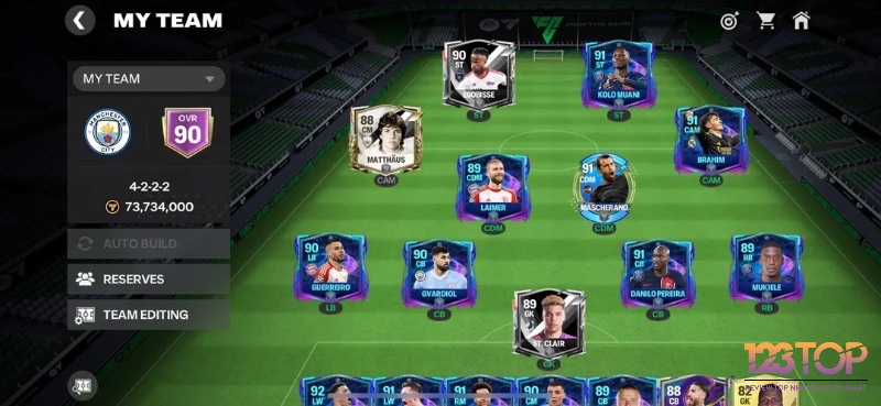 Một đội hình được xây dựng trong EA Sport FC Mobile, build team và làm chủ kĩ thuật là yếu tố thành công then chốt.