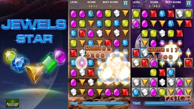 Jewel Star mang đến 350 màn chơi với độ khó tăng dần theo từng cấp