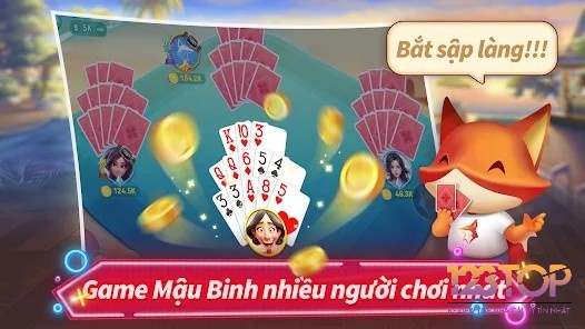 Giao diện ván bài mậu binh ZingPlay với 13 lá chia đều và người chơi đang xếp bài theo chiến thuật.
