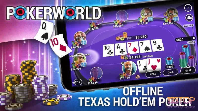 Poker World là ứng dụng chơi poker không quá nặng về cấu hình cũng như dung lượng, phù hợp cho đa số thiết bị.