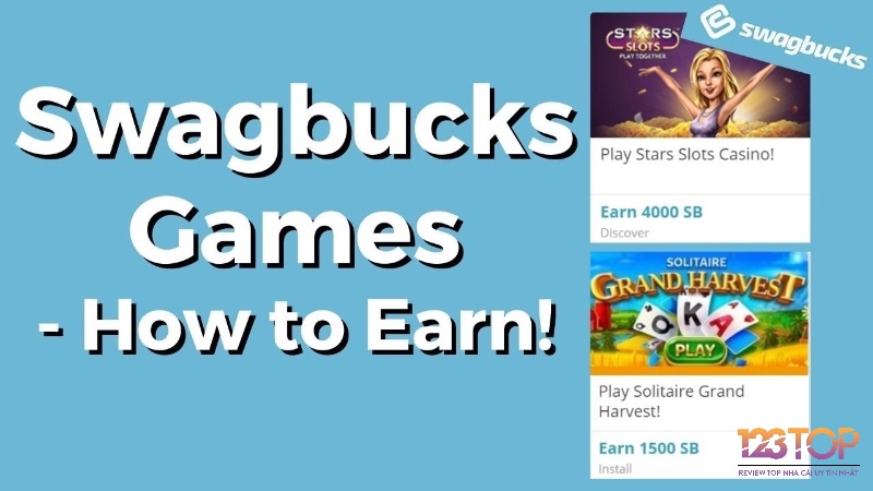 Swagbucks cho phép người dùng kiếm điểm thưởng bằng cách chơi game, xem video, làm khảo sát và mua sắm trực tuyến