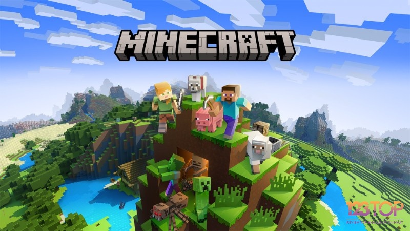 Minecraft là game thế giới mở có đồ họa vuông vức đặc trưng 