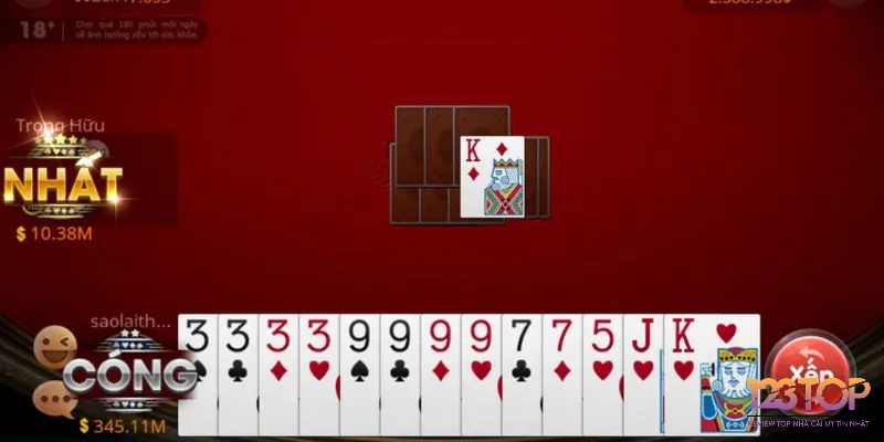 Một người chơi đánh hết bài thì ván game đánh bài tiến lên sẽ kết thúc