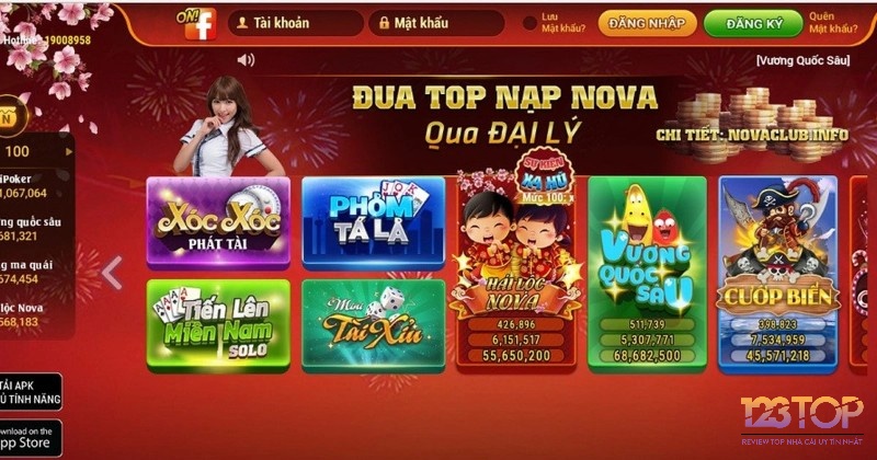 Khám phá các game bài trực tuyến cùng 123top nhé!