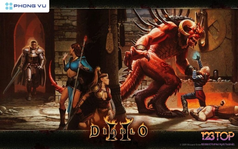 Chiến đấu với quái trong không gian ngục tối của tựa game nhập vai kinh điển Diablo II