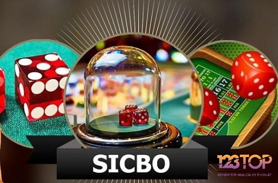 Giao diện bàn chơi game tài xỉu PC Sicbo Online với xúc xắc 3D chân thực và hiệu ứng lăn sống động.
