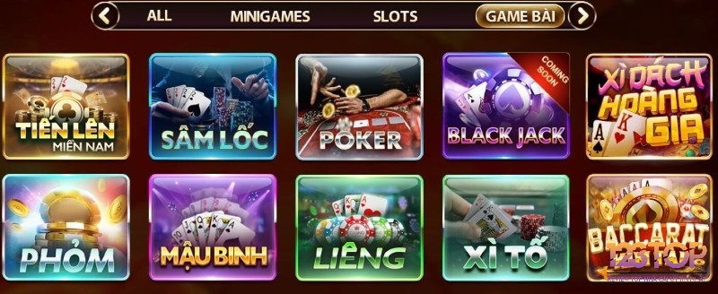 Kho game bài đổi thưởng hay nhất phong phú, đồ họa sắc nét, âm thanh sống động và giao diện dễ sử dụng.