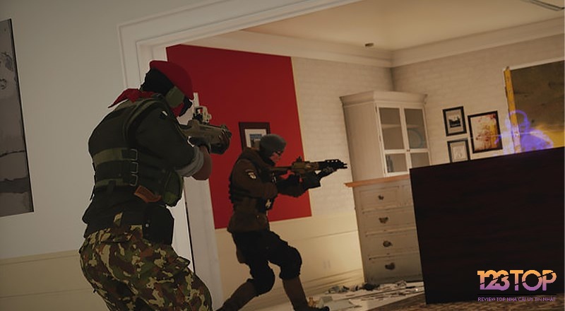 Game Rainbow Six Siege có lối chơi bắn súng chiến thuật khốc liệt với các pha đối đầu gay cấn