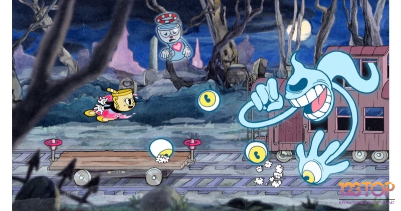 Cuphead – vẻ ngoài dễ thương ẩn chứa độ khó khiến người chơi phải “phát điên”.