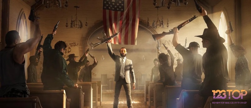 Game Far Cry 5 khắc họa xung đột giữa niềm tin mù quáng và khát vọng tự do của con người.