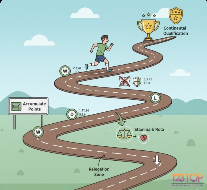 Trong league thì từng trận đấu ảnh hưởng điểm số chung, quyết định ngôi vô địch hoặc tránh xuống hạng.