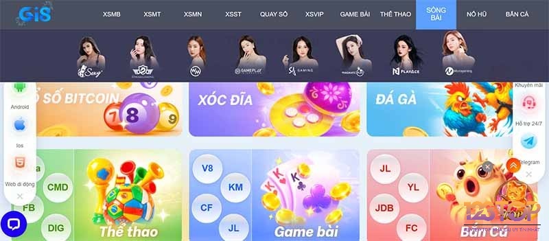 Sảnh casino của Gi8 đa dạng và hấp dẫn nhiều trò chơi khác nhau