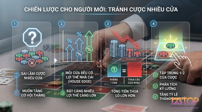 Chiến lược tránh cược nhiều cửa: Sai lầm muốn tăng cơ hội thắng dẫn đến lợi thế nhà cái lớn, tổng thua lỗ cao